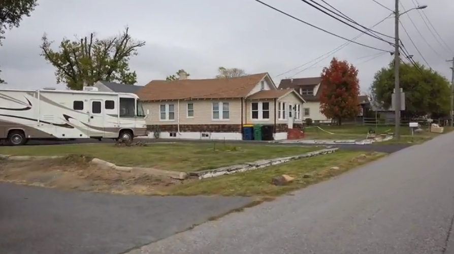 Truck traffic Pyles Lane